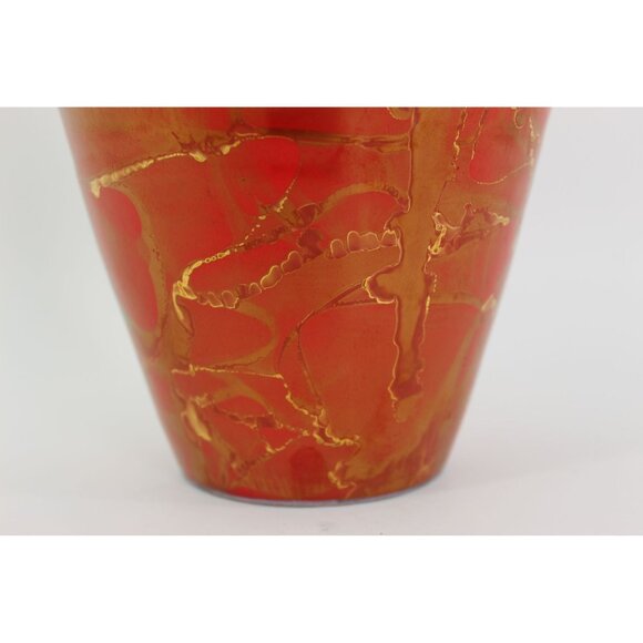 Bruce Fairman Shoulder Vase Red Gold Glaze, Signed 2005 Studio Pottery - Picture 8 of 11